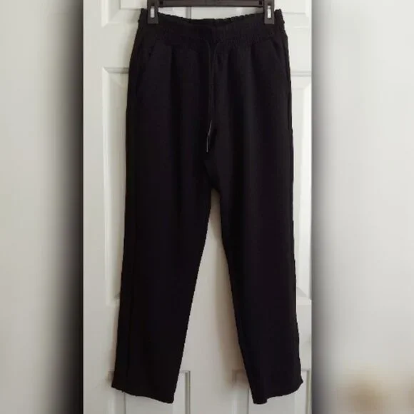 ATHLETA Metropolis Straight Leg Pant Zipper Ankle Black Size 4 - Picture 2 of 10